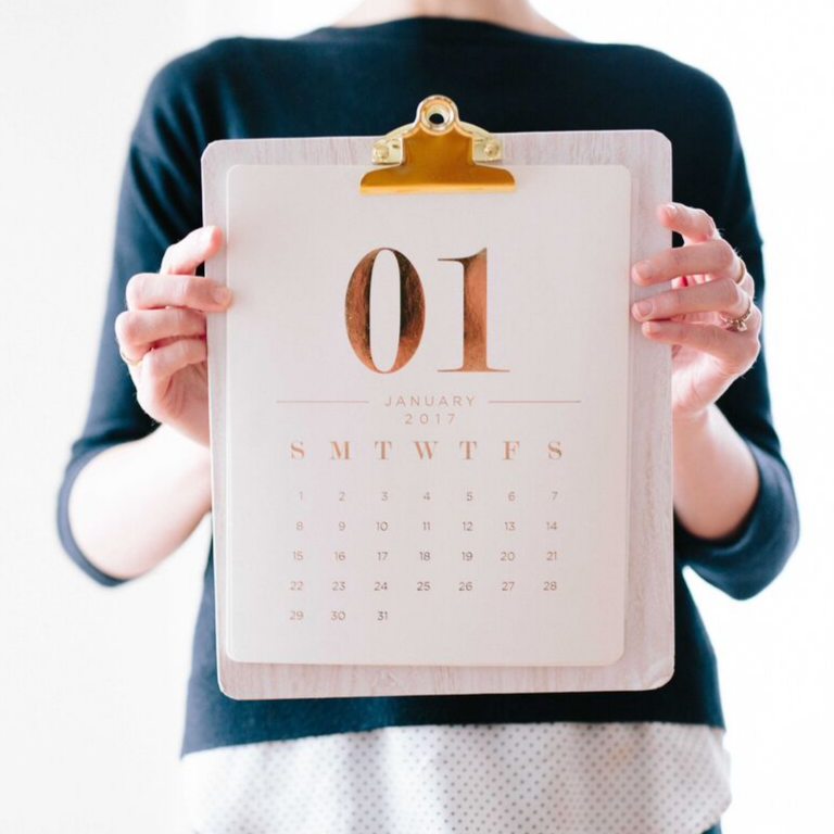 Woman holding calendar