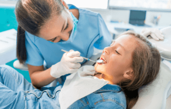 Young child having an oral check up