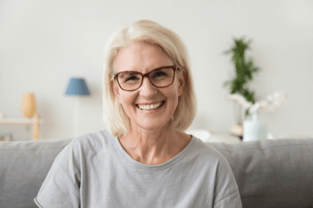 Old Woman With Dental Implants Smiling in Wolverhampton