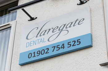 Claregate dental practice in Wolverhampton sign