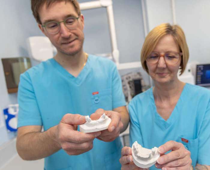 Our CDT's showing dental implant moulds