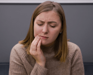 Woman before root canal treatment