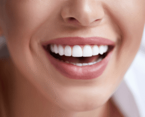 Woman smiling with white teeth
